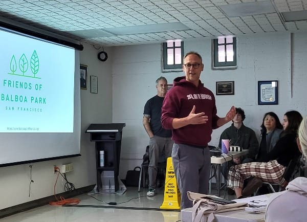 People give a presentation to an audience.