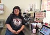 Woman at cashier.