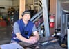 Man in garage.
